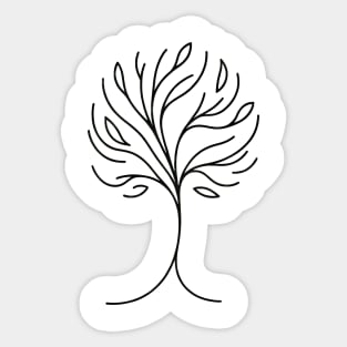 Elegance in Simplicity: Minimalist Tree Line Art Sticker